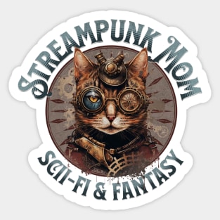 Steampunk Mom Cat Sticker